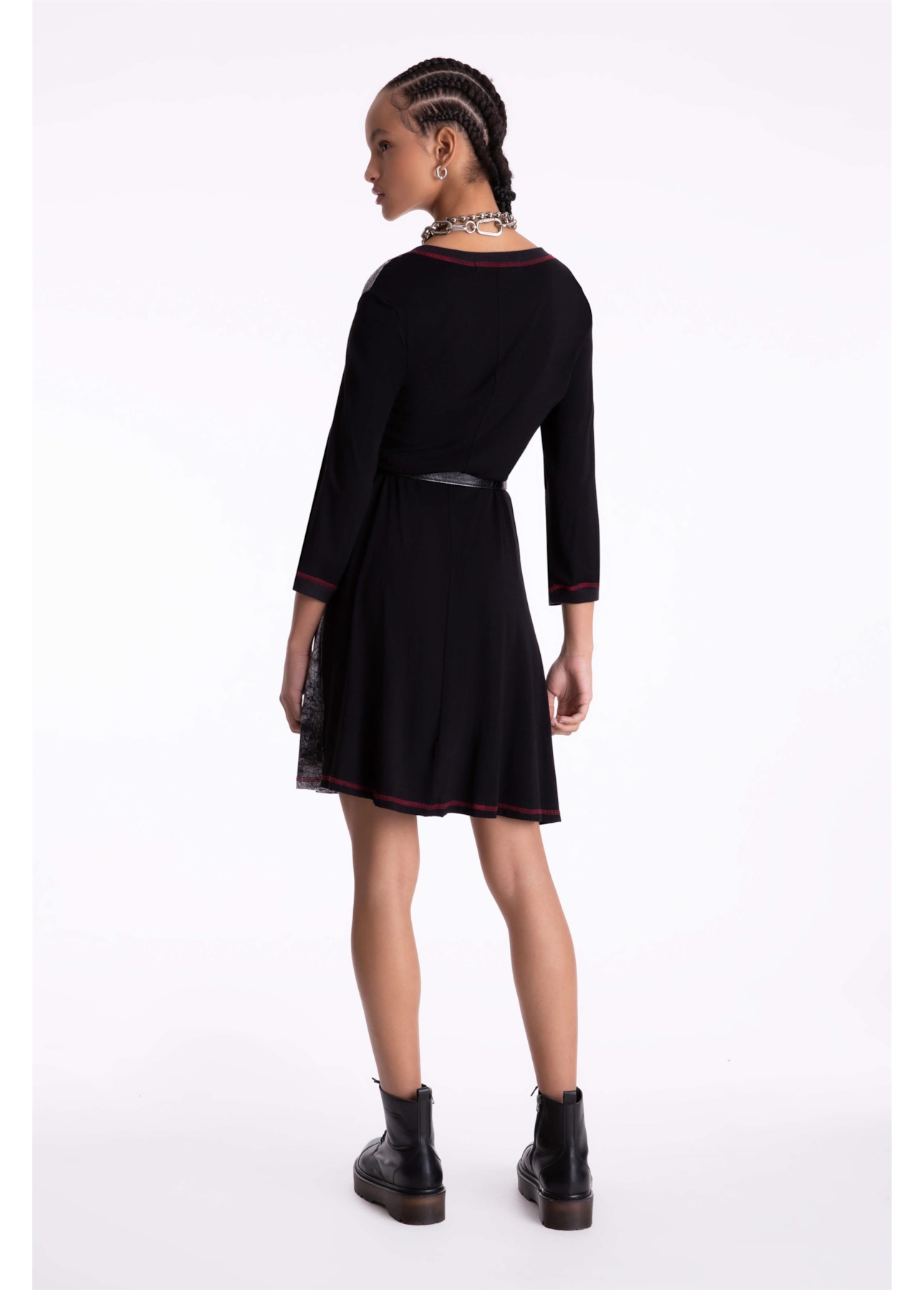 Vestido Jersey Little Flowers Vermelho