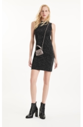 Vestido Jersey Shine Dress Preto C/ Prata