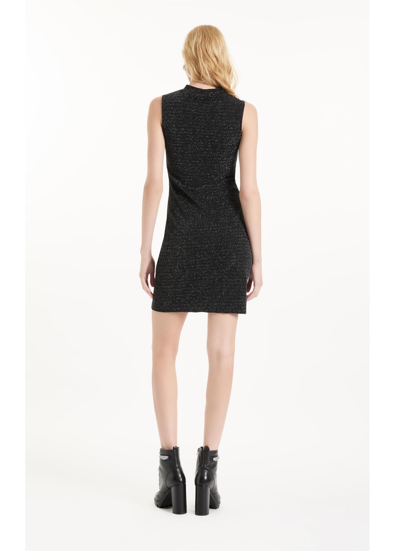 Vestido Jersey Shine Dress Preto C/ Prata