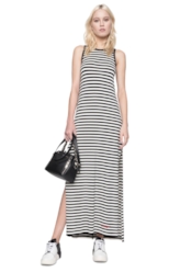 Vestido Jersey Stripe Miller Preto C/ Off White