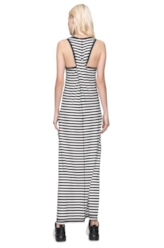 Vestido Jersey Stripe Miller Preto C/ Off White