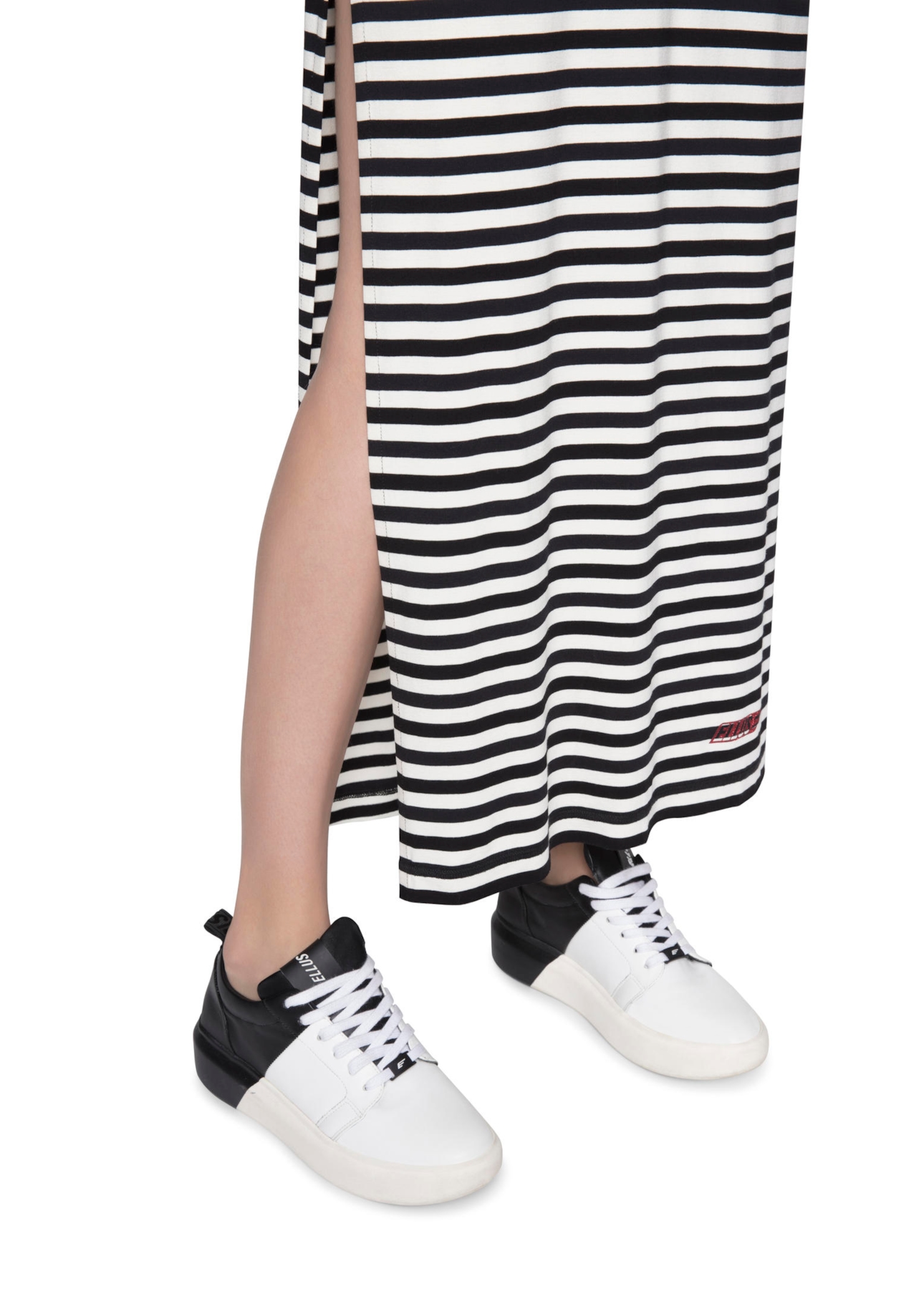 Vestido Jersey Stripe Miller Preto C/ Off White