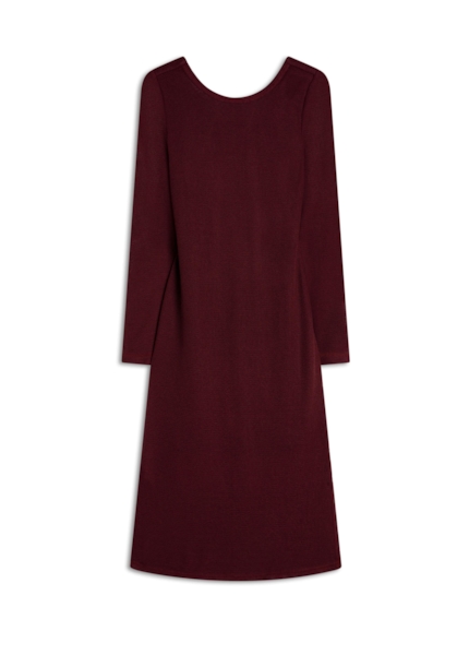 Vestido Jersey Tricot Bordeaux