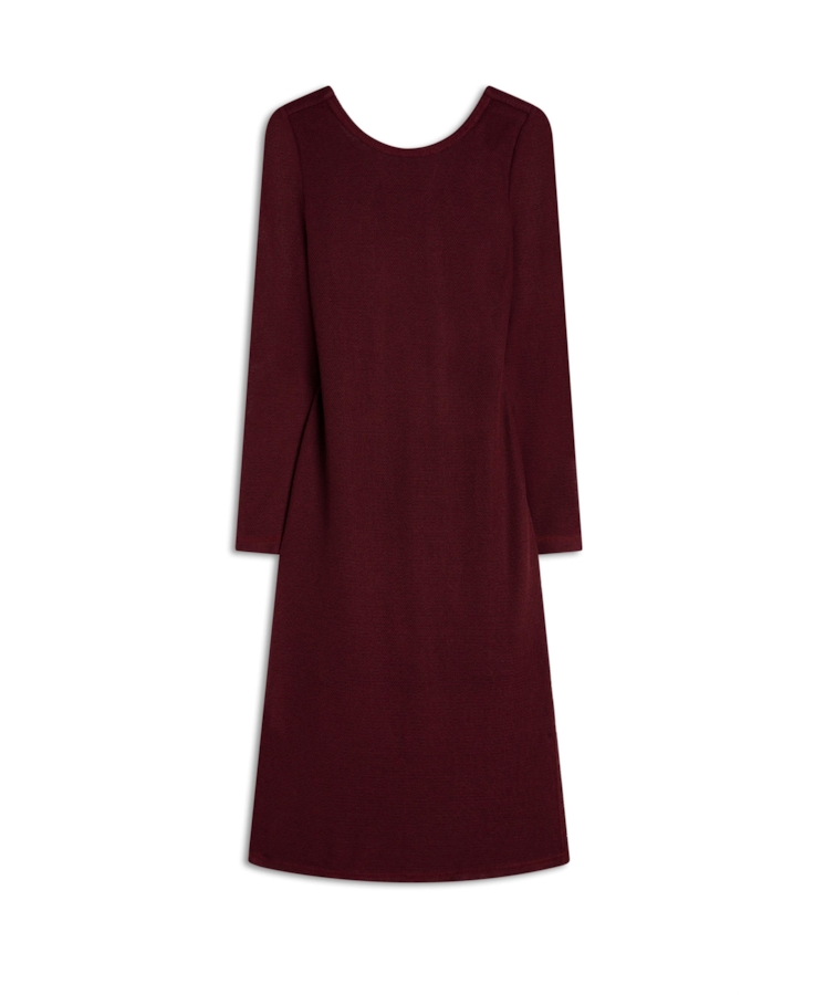 Vestido Jersey Tricot Bordeaux