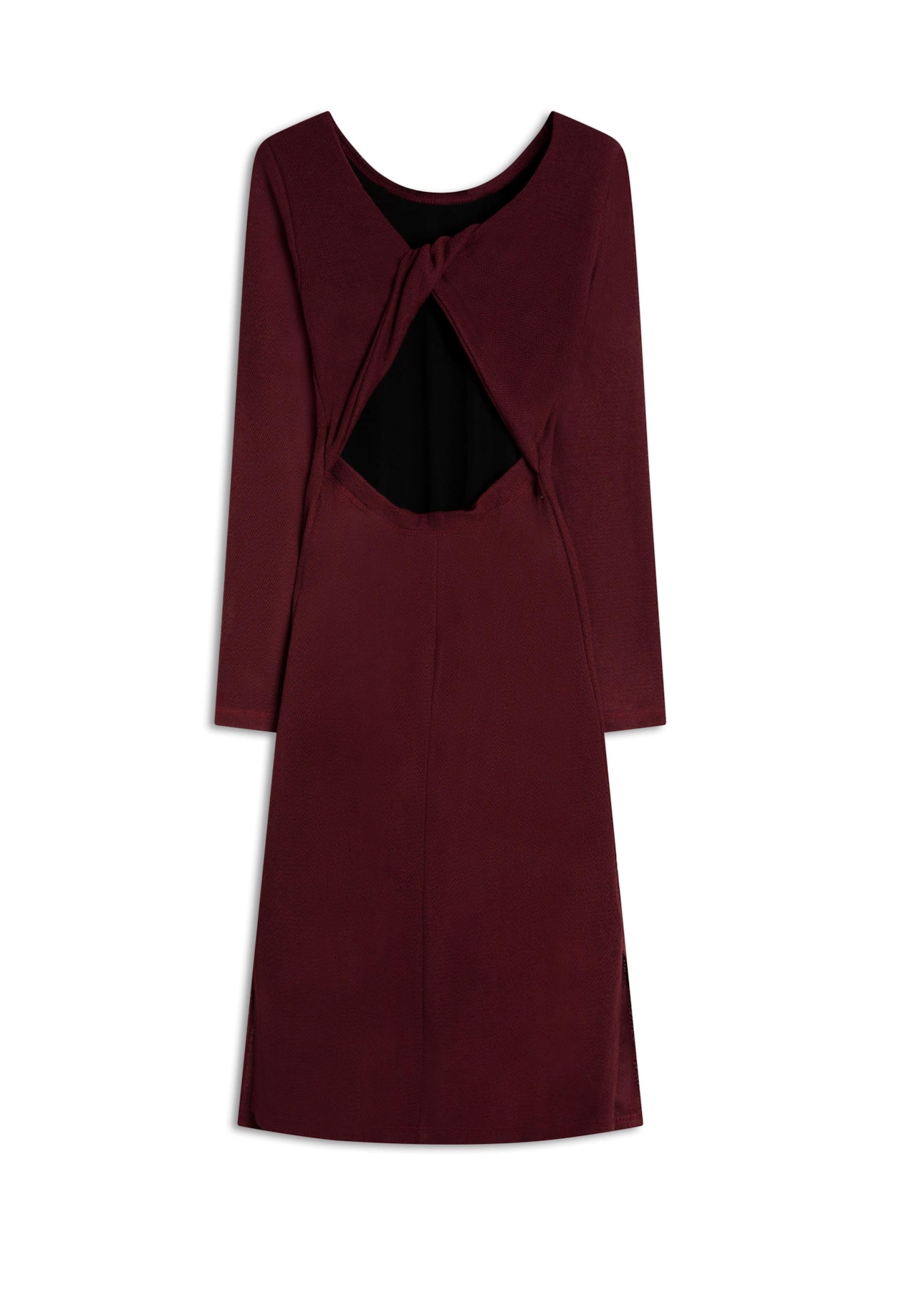 Vestido Jersey Tricot Bordeaux