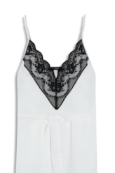 Vestido Lace Satin Slipdress Midi Branco