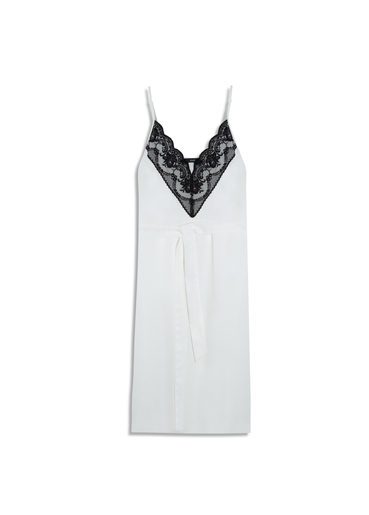 Vestido Lace Satin Slipdress Midi Branco
