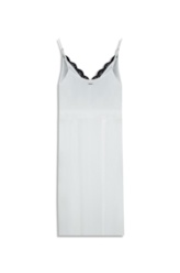 Vestido Lace Satin Slipdress Midi Branco