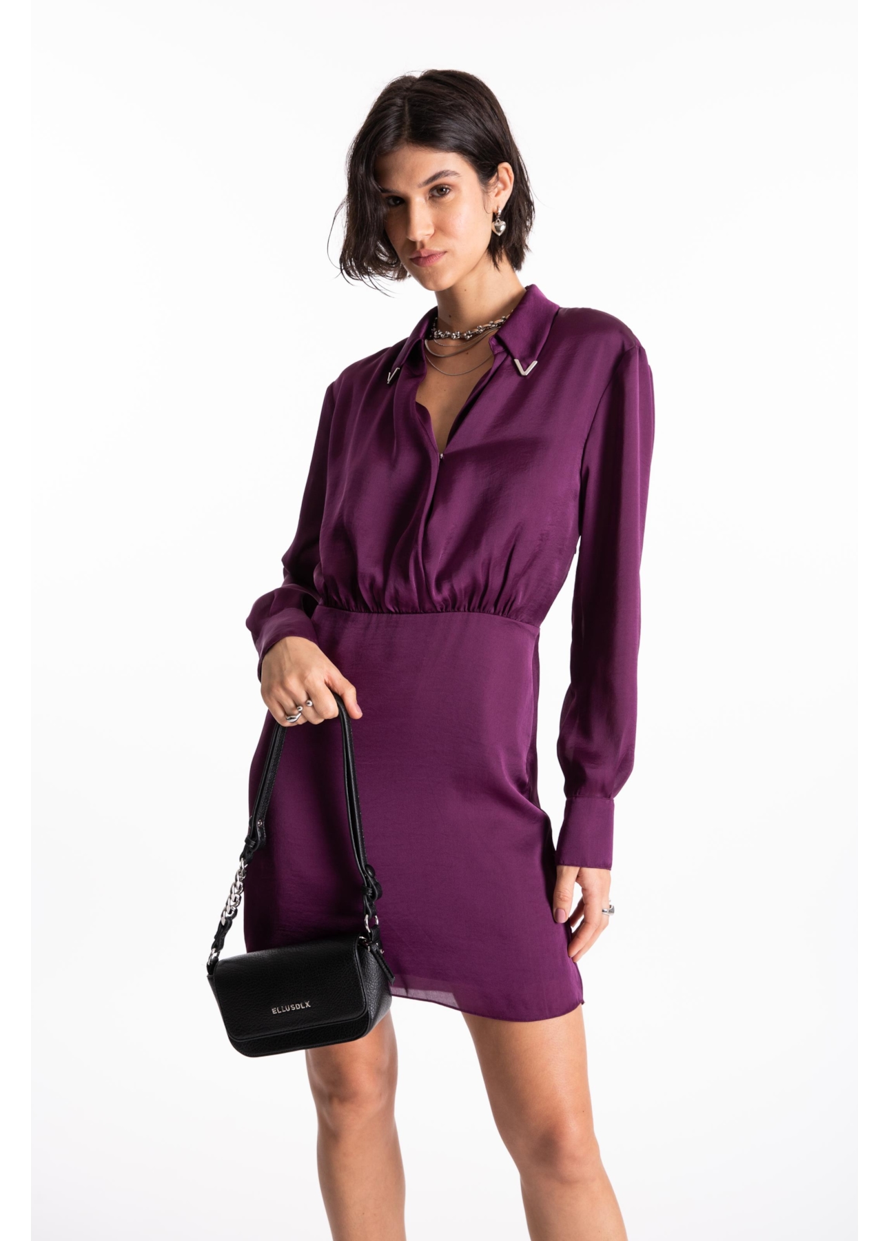Vestido Lady Broken Chemise Beringela