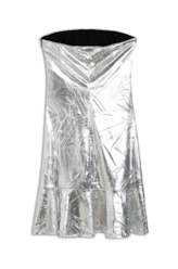 Vestido Laminado Strapless Prata