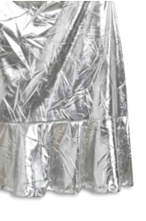 Vestido Laminado Strapless Prata