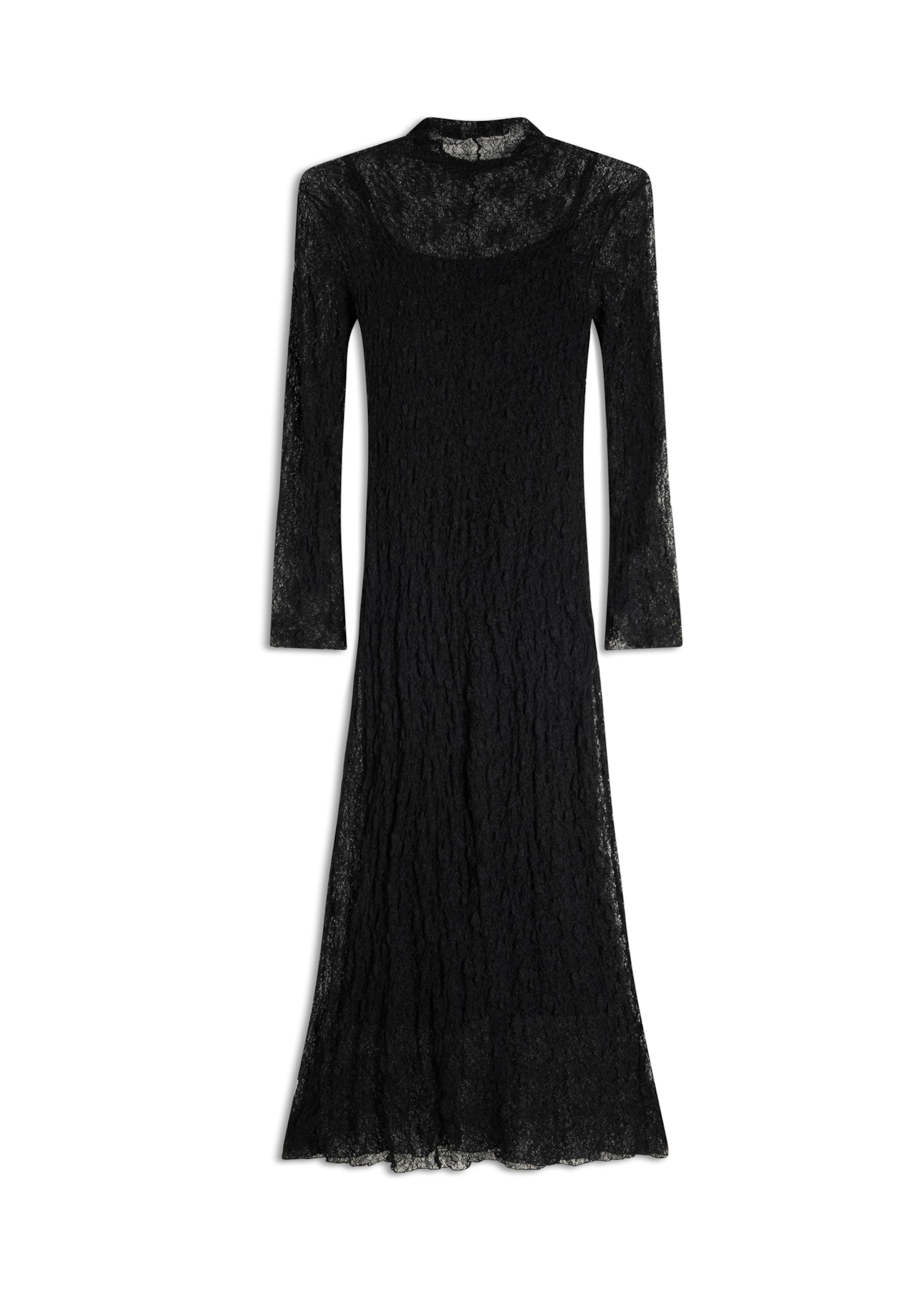 Vestido Lários Round Neck Midi Preto