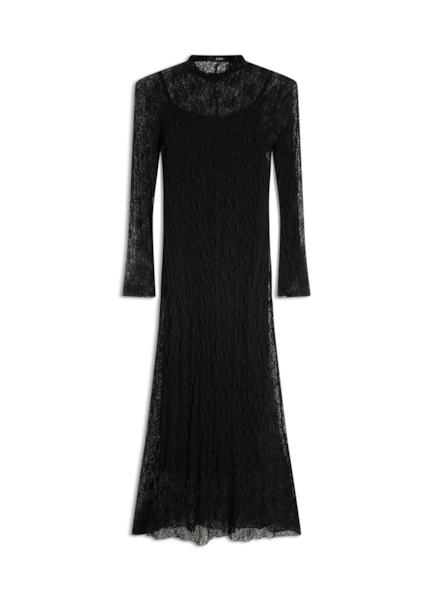 Vestido Lários Round Neck Midi Preto