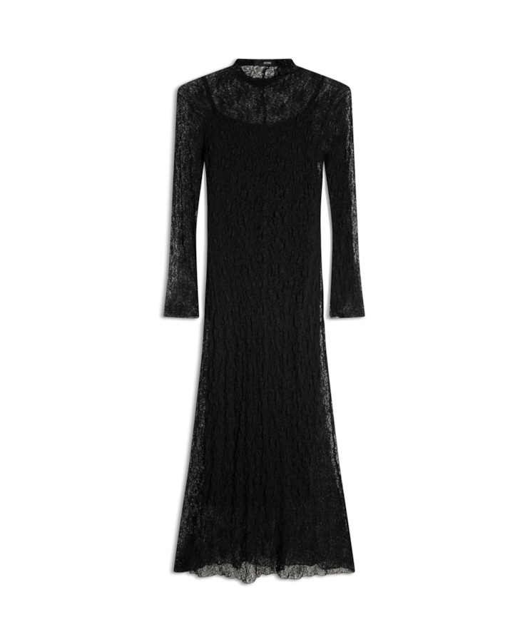 Vestido Lários Round Neck Midi Preto