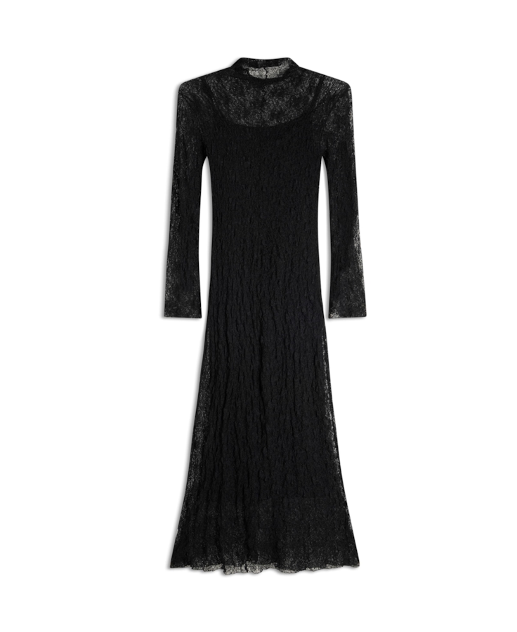 Vestido Lários Round Neck Midi Preto