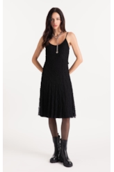 Vestido Larios Strappy Knee Preto