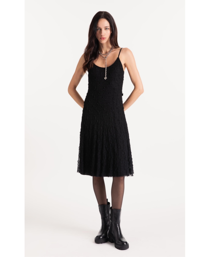 Vestido Larios Strappy Knee Preto
