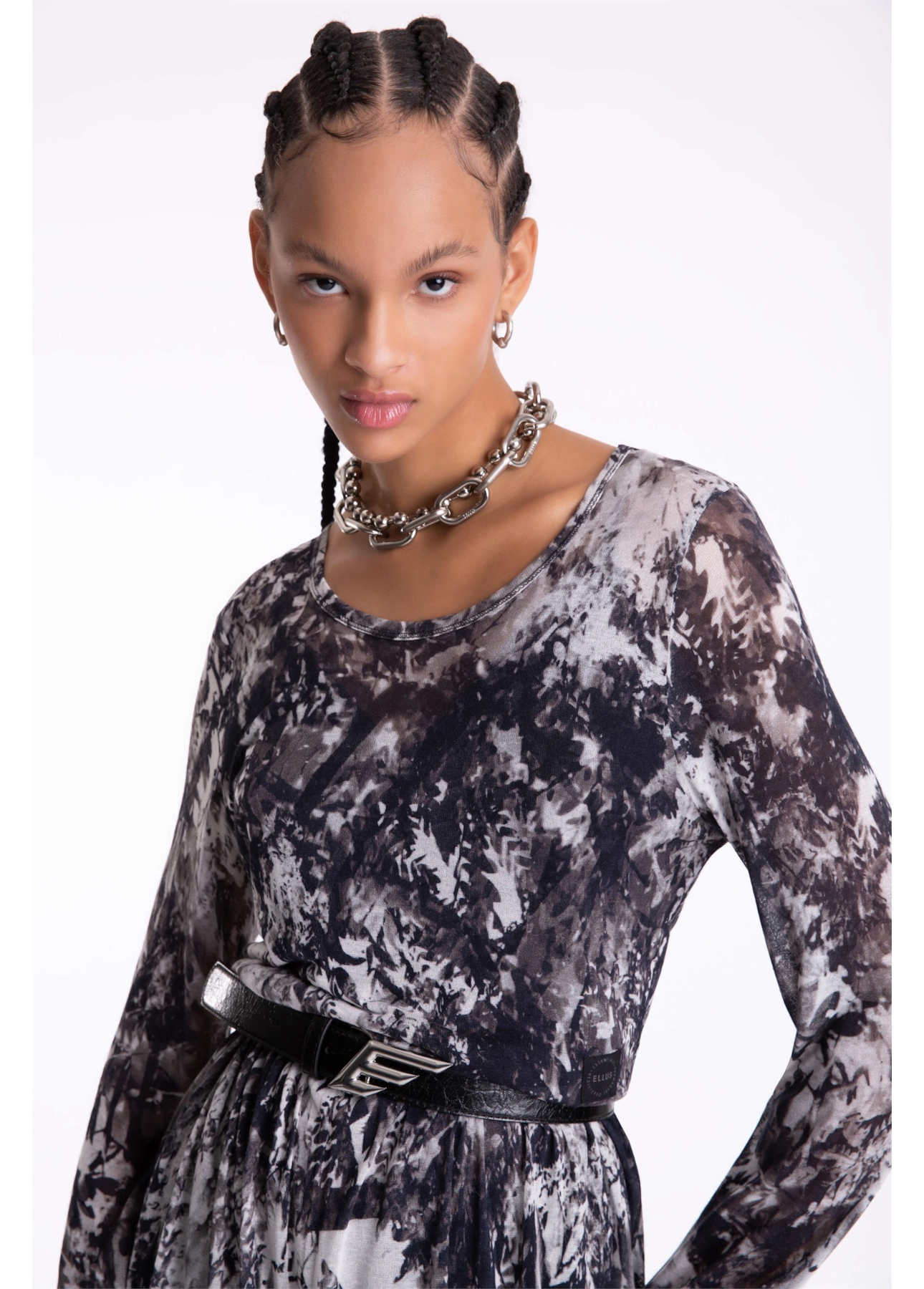 Vestido Leaface Ruffle Preto
