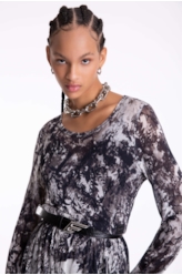 Vestido Leaface Ruffle Preto