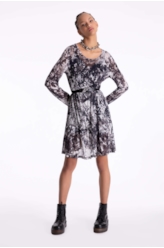 Vestido Leaface Ruffle Preto