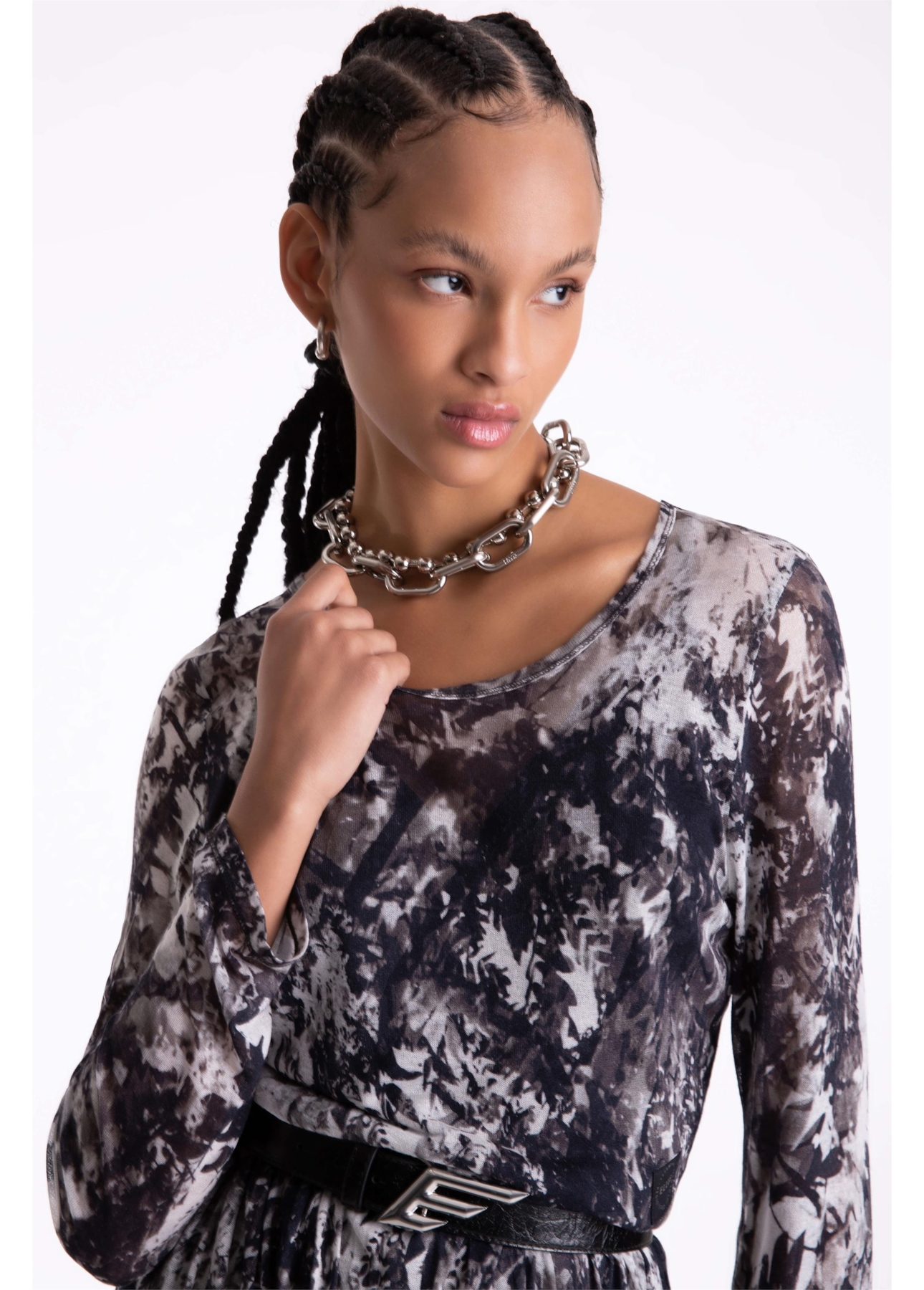 Vestido Leaface Ruffle Preto