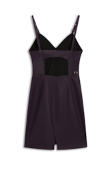 Vestido Leather Denim Buckle Mini Beringela