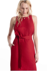 Vestido Linen Fresh Knee Vermelho