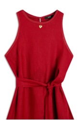 Vestido Linen Fresh Knee Vermelho