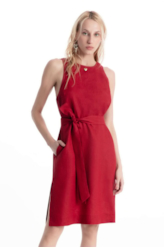 Vestido Linen Fresh Knee Vermelho