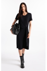 Vestido Longo Rib Texturizado Preto