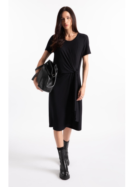 Vestido Longo Rib Texturizado Preto