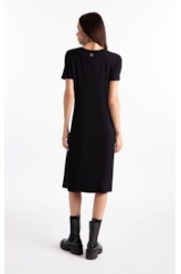 Vestido Longo Rib Texturizado Preto