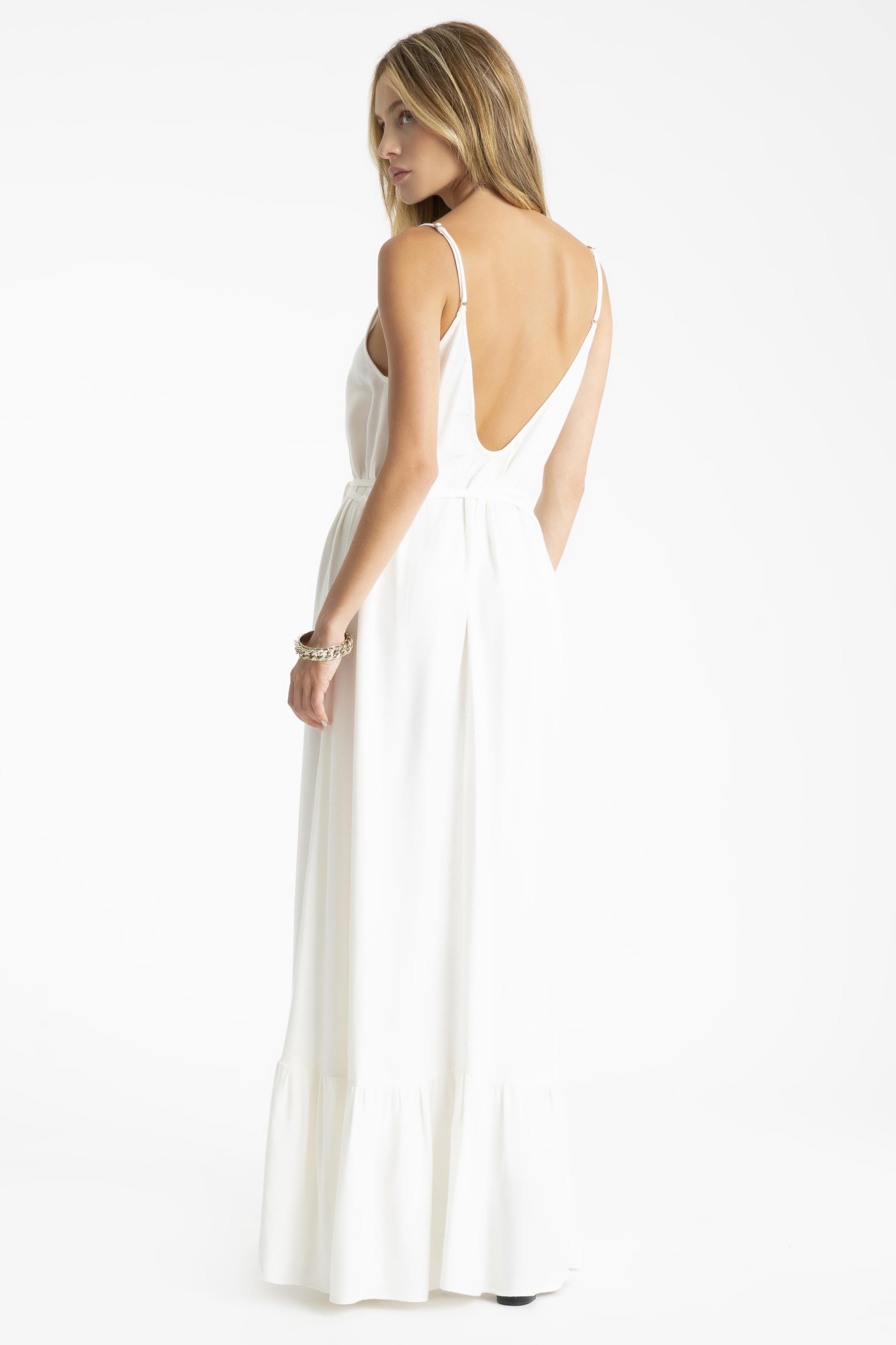 Vestido Machined Ellus Off White