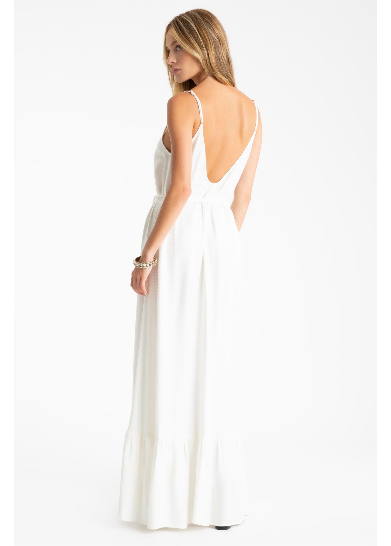 Vestido Machined Ellus Off White