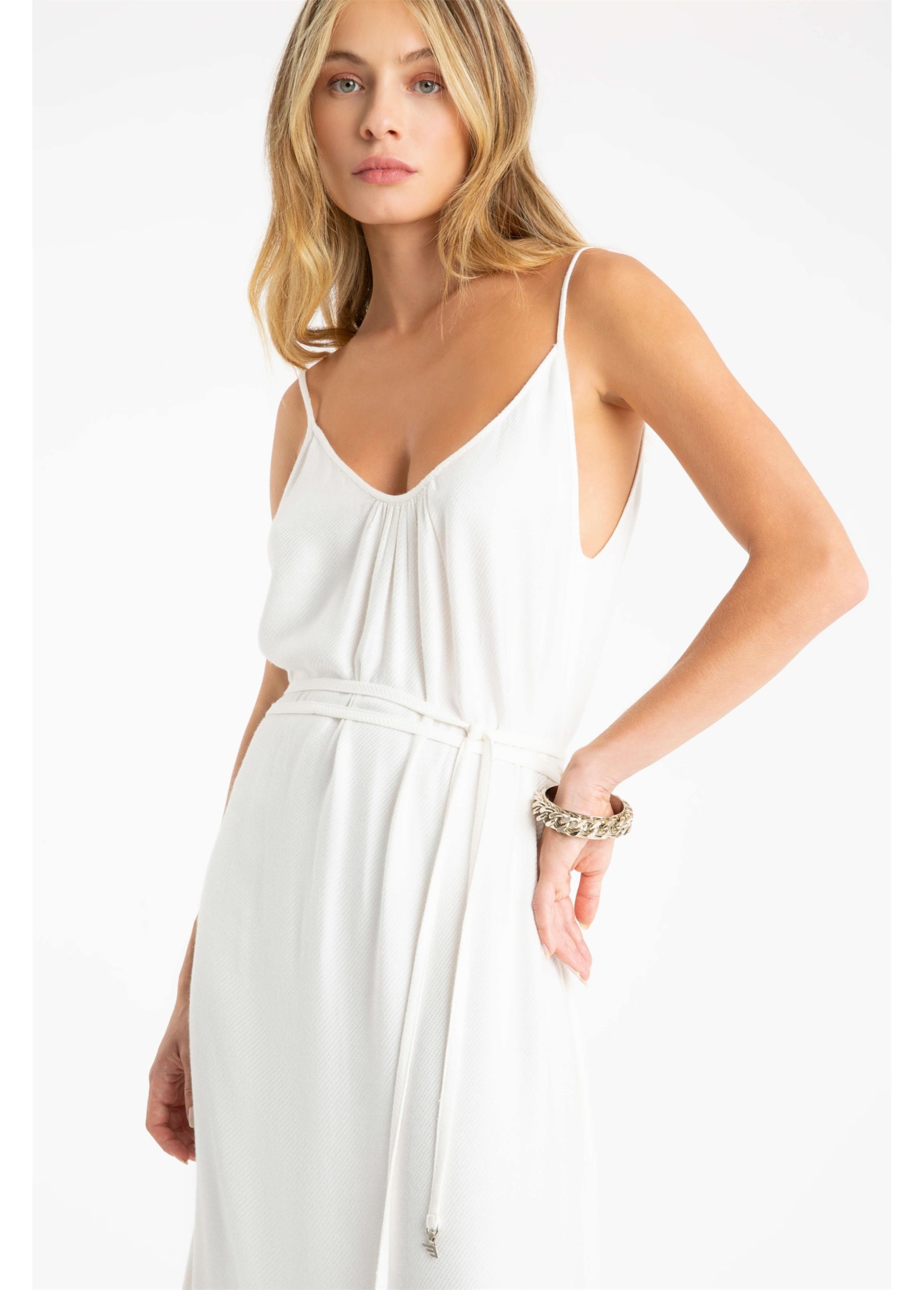 Vestido Machined Ellus Off White