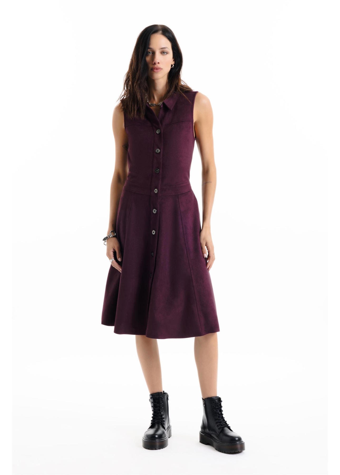 Vestido Malha Nobu Knee Dark Wine