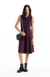 Vestido Malha Nobu Knee Dark Wine