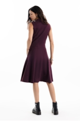 Vestido Malha Nobu Knee Dark Wine