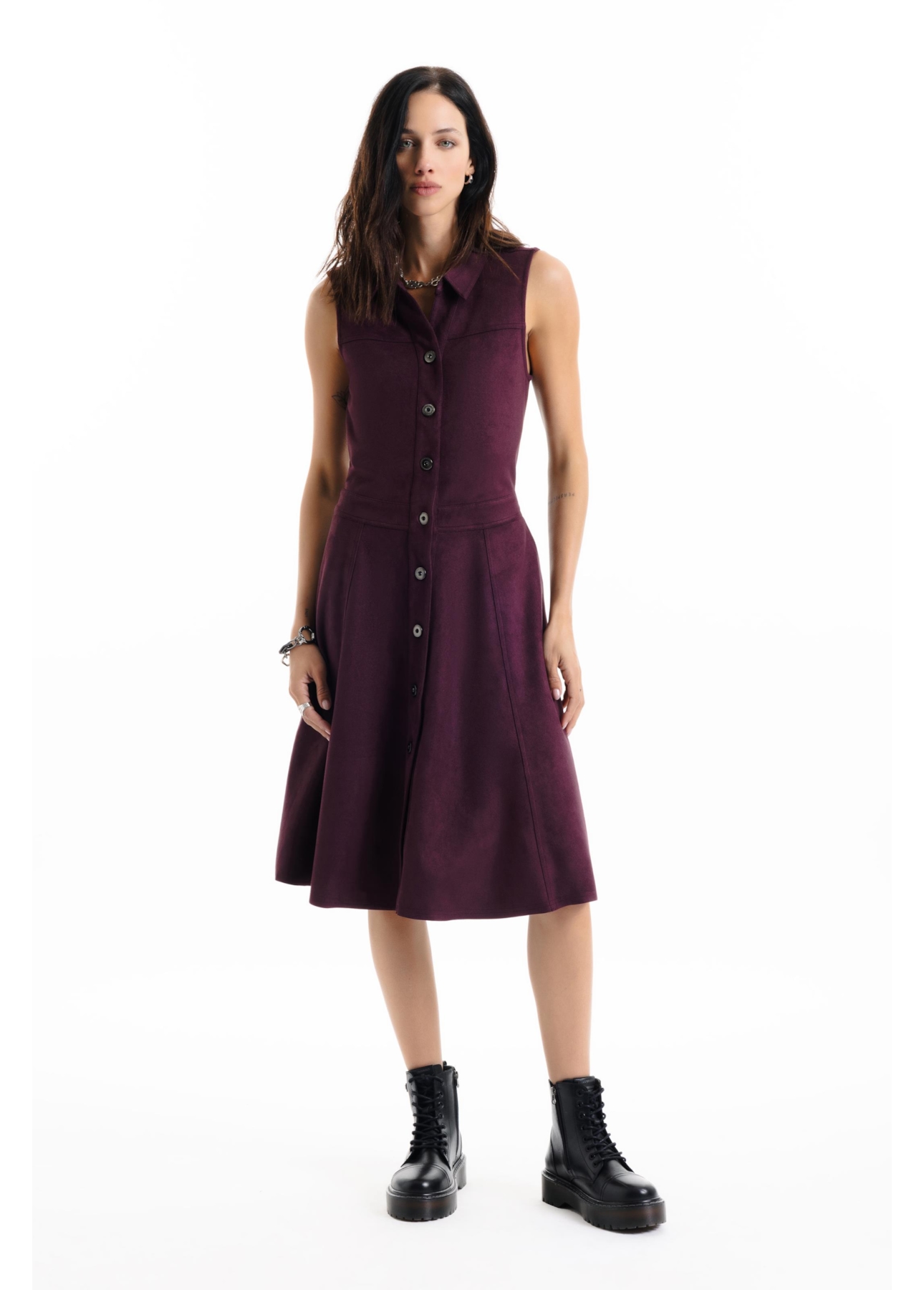 Vestido Malha Nobu Knee Dark Wine