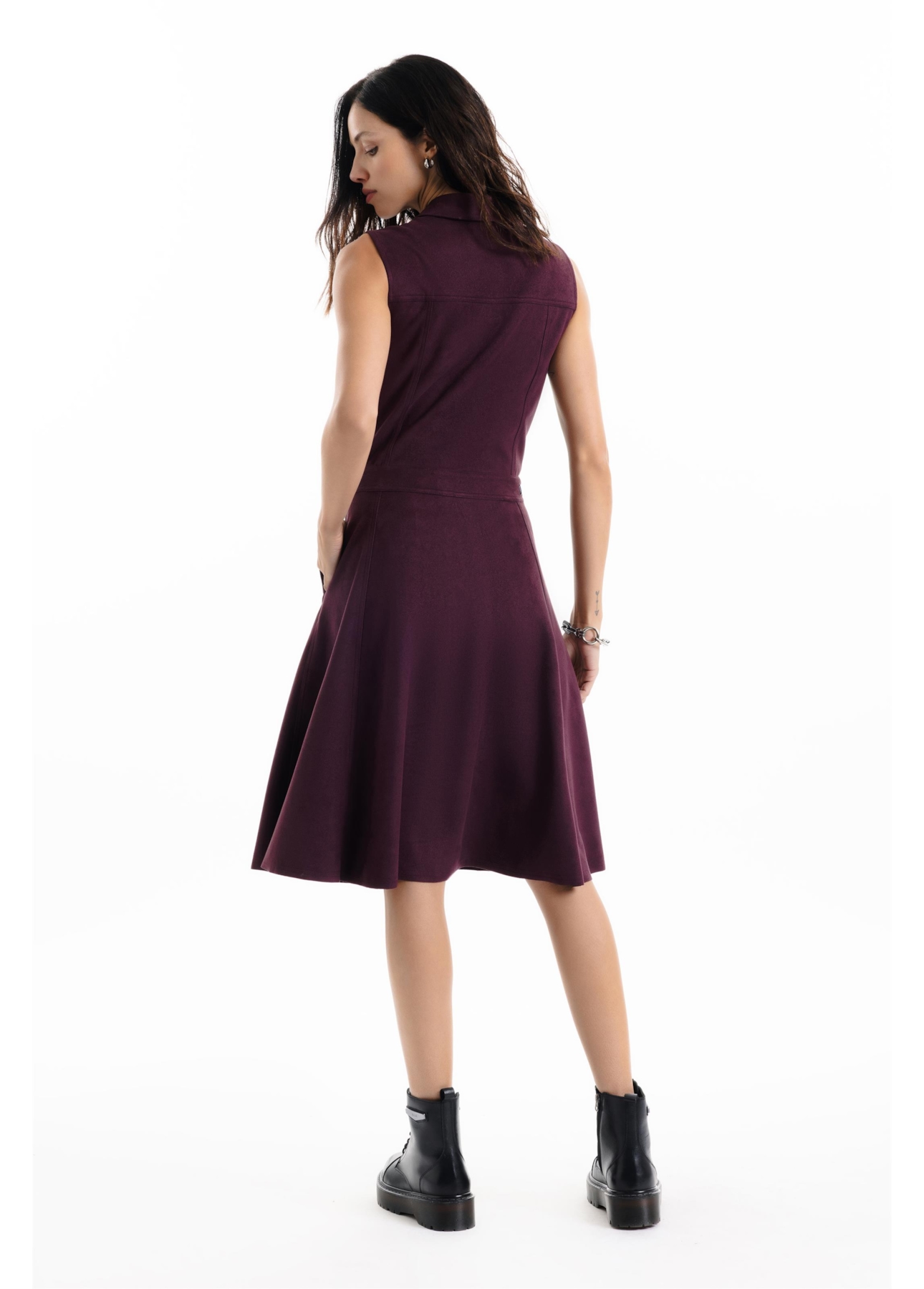 Vestido Malha Nobu Knee Dark Wine