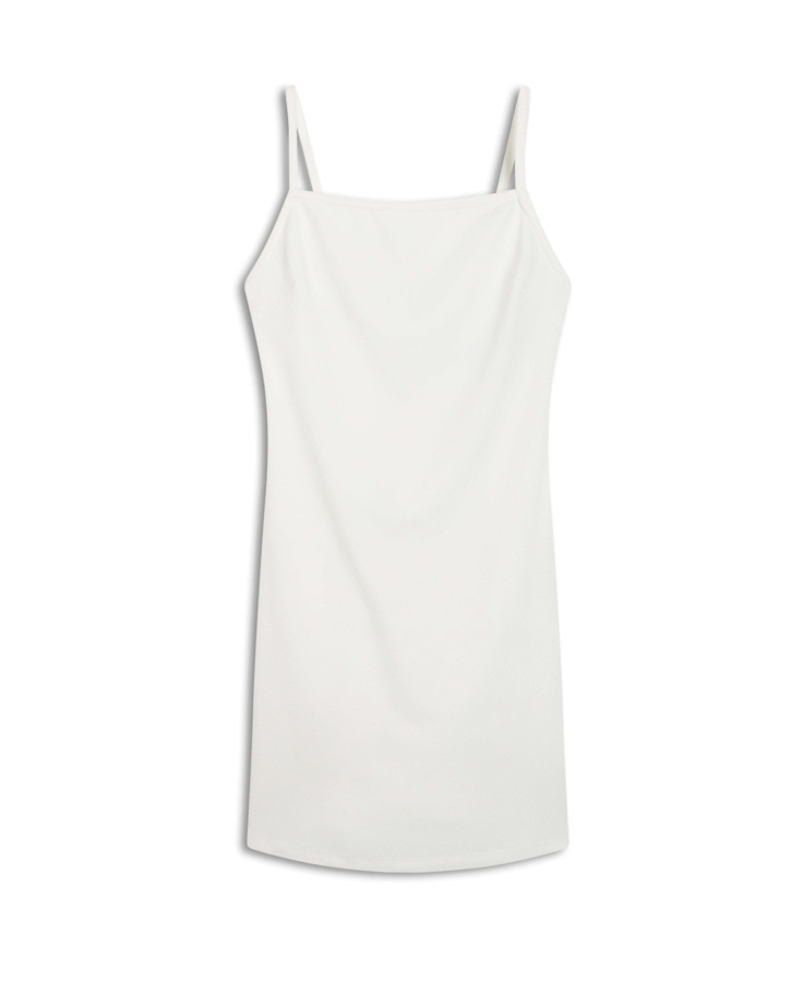 Vestido Malha Piquet Neckline Off White