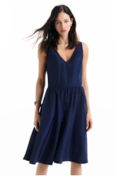 Vestido Memory Style Neckline Long Purple Blue