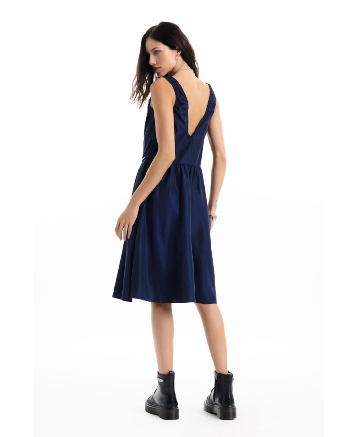 Vestido Memory Style Neckline Long Purple Blue