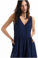 Vestido Memory Style Neckline Long Purple Blue