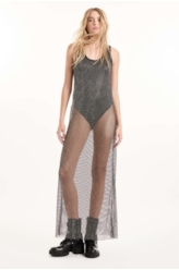 Vestido Mesh Hotfix Dress Preto