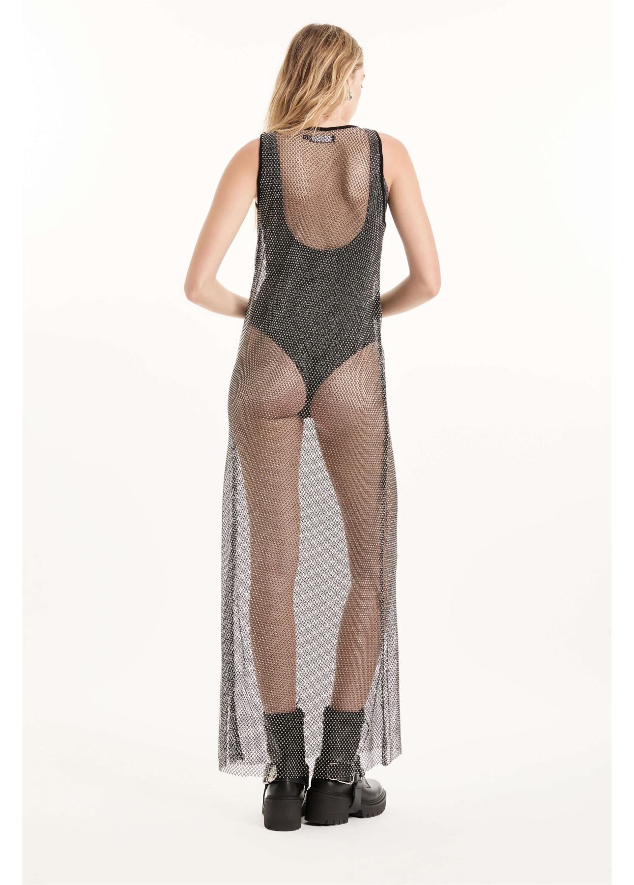 Vestido Mesh Hotfix Dress Preto
