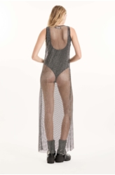 Vestido Mesh Hotfix Dress Preto