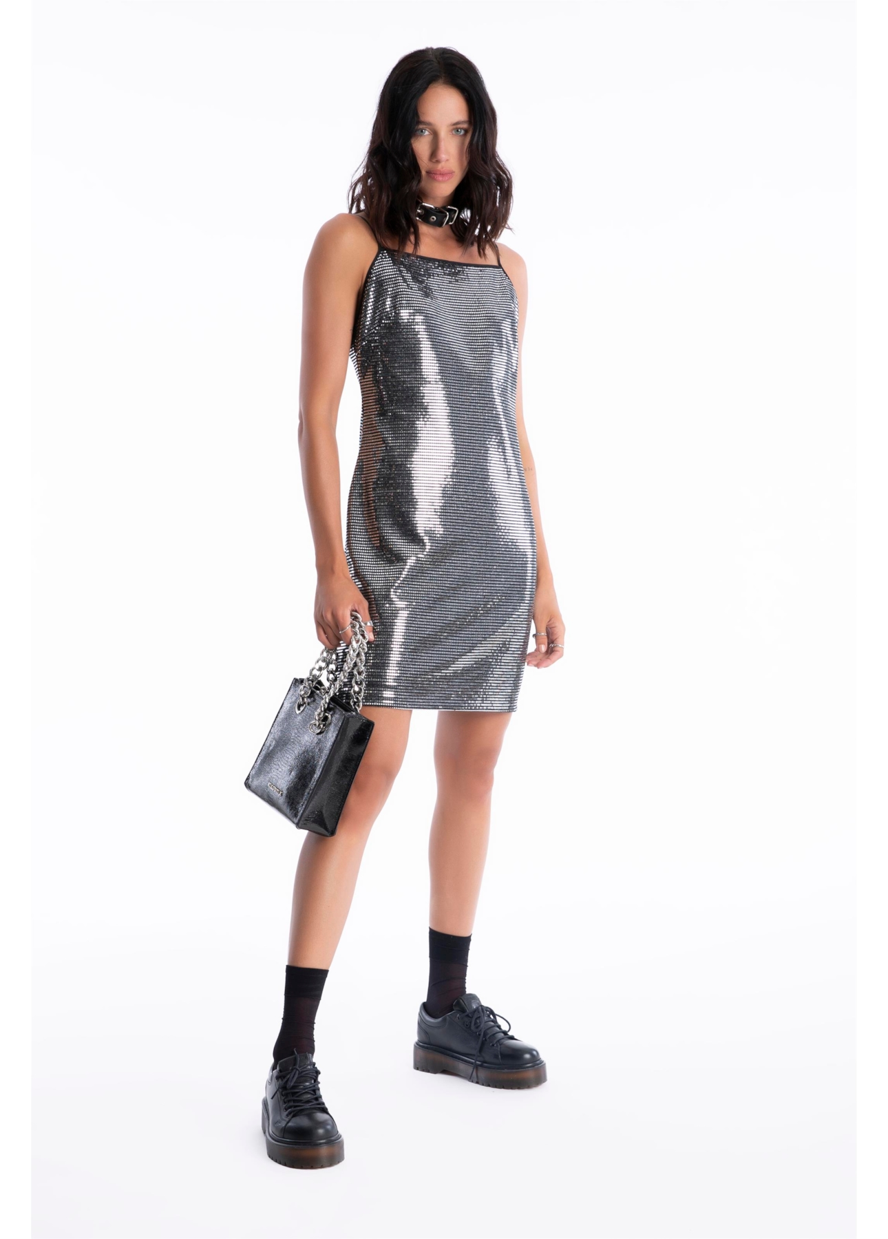 Vestido Metal Square Prata