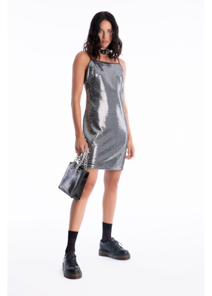 Vestido Metal Square Prata