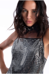 Vestido Metal Square Prata